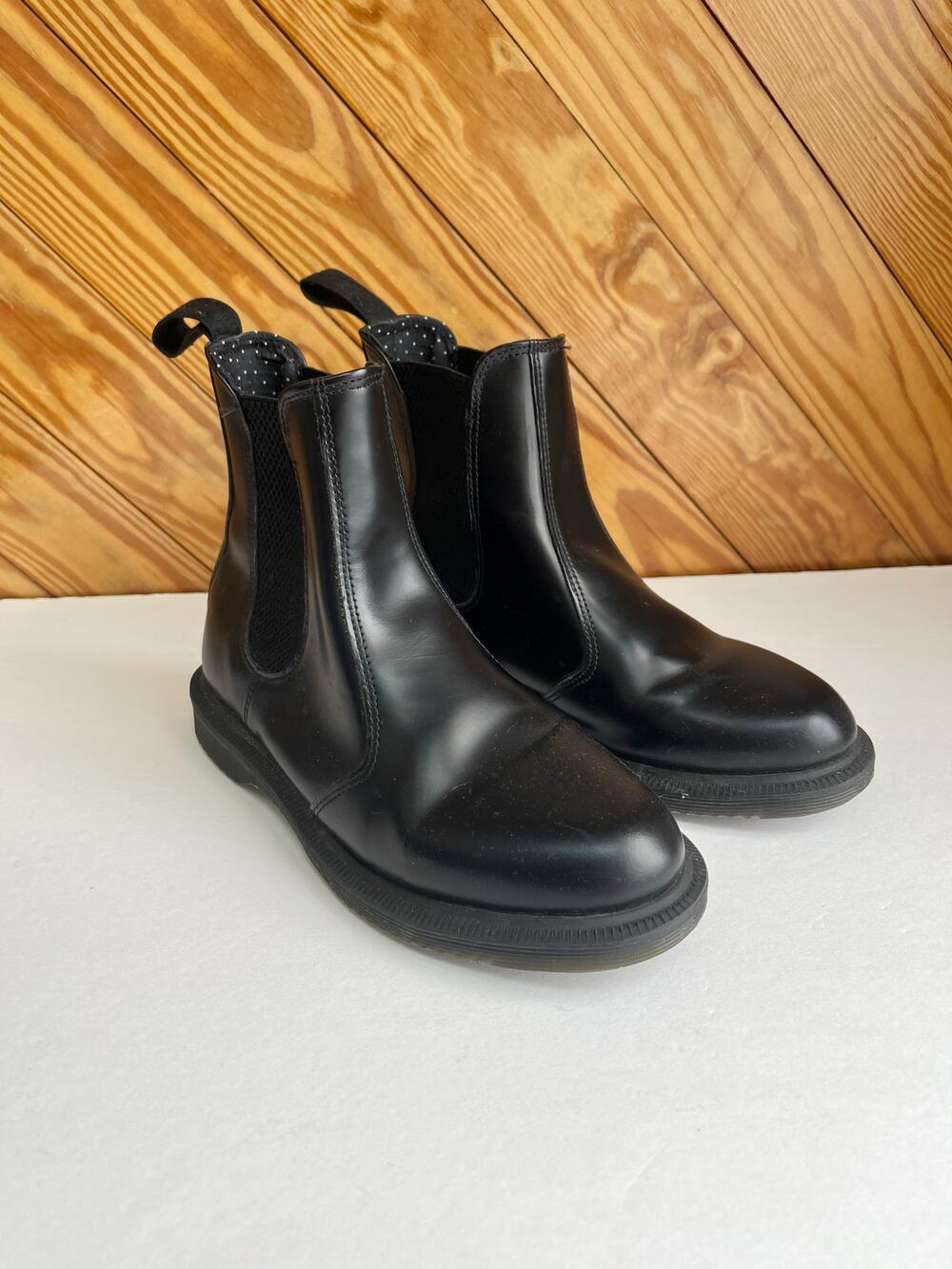 Doc Martens Flora Smooth Leather Chelsea Boots Black Women's 6